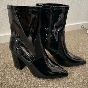 Nordstrom Glossy Black Heeled Boots